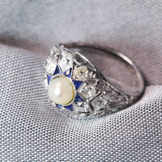 pierścionek z perłą barokową